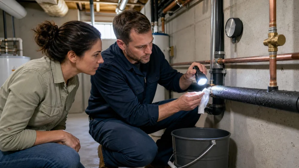 Sweating Pipes or a Leak? Dry, Observe, and Check