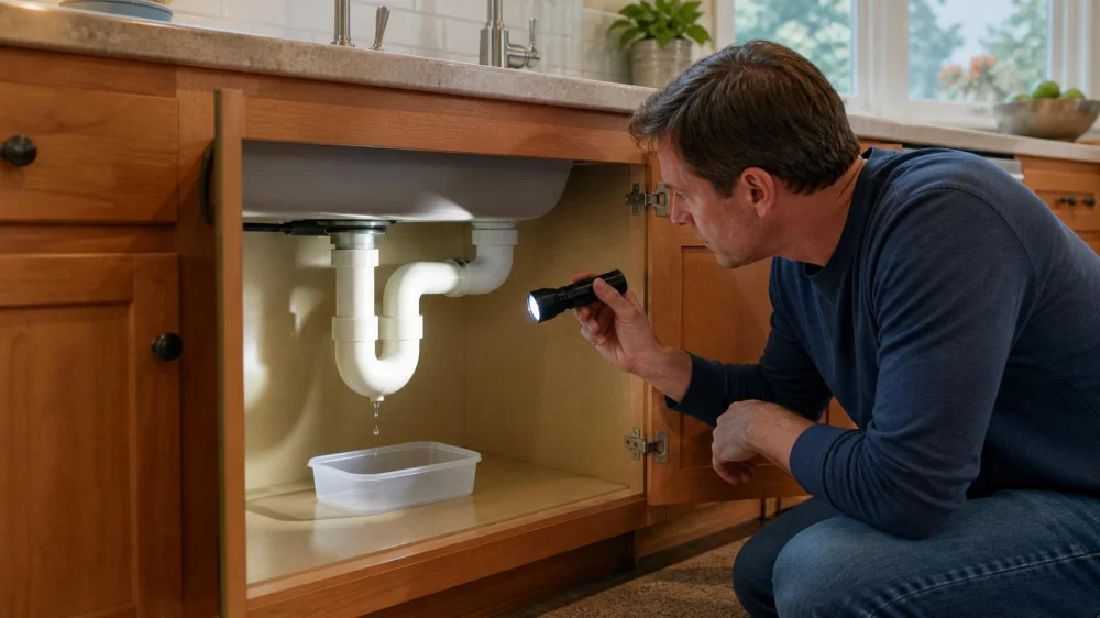 P-Trap Leak Under the Sink: Catch Water, Then Inspect