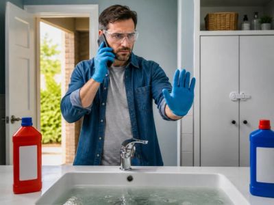Drain Cleaner Safety: Never Mix Products in a Clogged Drain