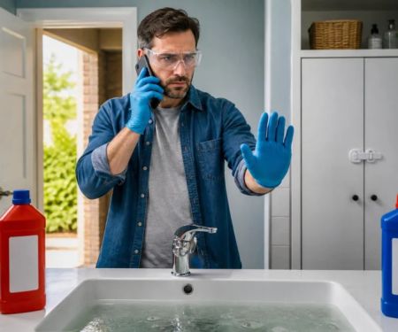 Drain Cleaner Safety: Never Mix Products in a Clogged Drain