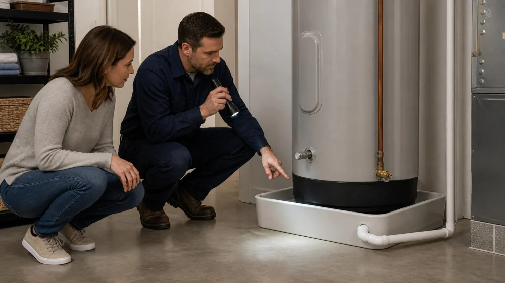 Water Heater Drain Pan: Inspect the Pan and Drain Line
