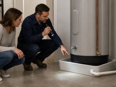 Water Heater Drain Pan: Inspect the Pan and Drain Line