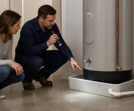 Water Heater Drain Pan: Inspect the Pan and Drain Line