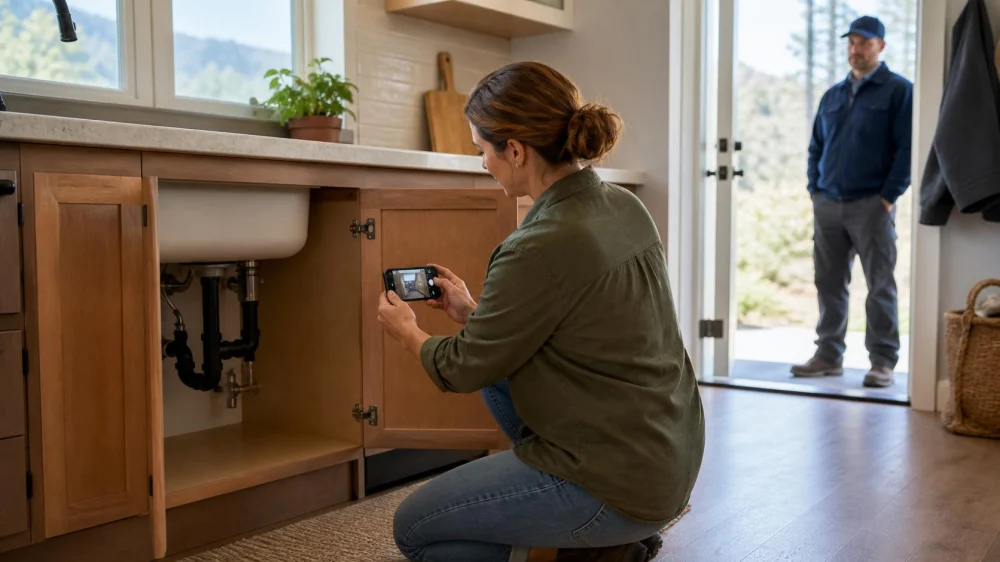 Plumber Visit Prep: Clear Access and Record the Problem