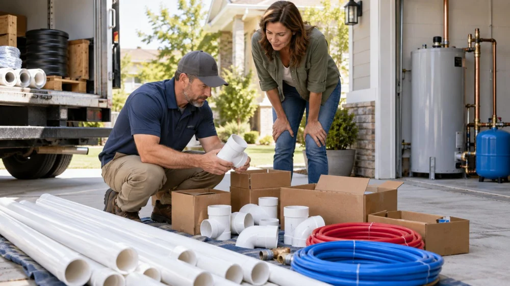 Plumbing Material Delivery Check: Product, Quantity, and Cover
