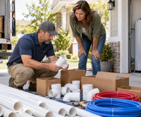 Plumbing Material Delivery Check: Product, Quantity, and Cover