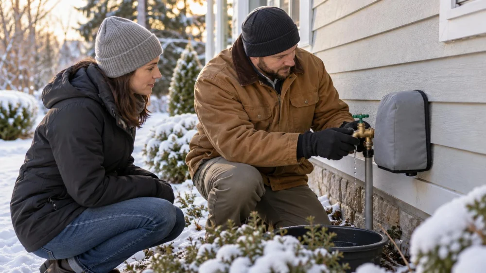 Outdoor Faucet Winter Check: Shutoff, Drainage, and Cover